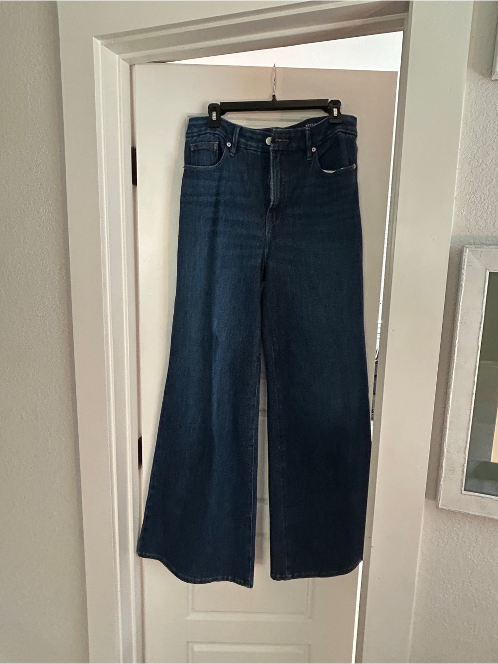 Good American Dark Blue Wide-Leg Jeans